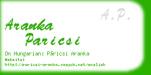 aranka paricsi business card