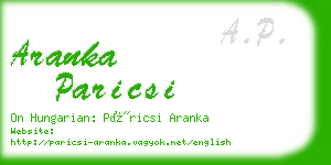 aranka paricsi business card
